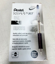 New Pentel Rsvp Rt 12-PACK Retractable Ballpoint Pen Black Ink 1.0mm Med BK93-A - £9.70 GBP