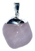 Rose Quartz tumbled pendant  - $244.81 MXN