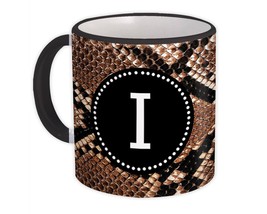 Monogram Letter I : Gift Mug Snake Initial ABC Alphabet Animal Print CG7177I - £12.70 GBP