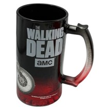 Walking Dead AMC Glass Drink Mug 14 oz Daryl Dixon Beer Stein Red Black ... - $24.70