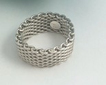 Size 9 Tiffany &amp; Co Somerset Ring Mesh Weave Unisex AUTHENTIC in Sterlin... - $369.00