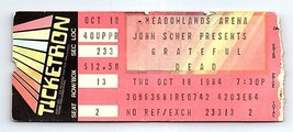 Grateful Dead Concierto Ticket Stub Octubre 18 1984 East Rutherford Nuev... - £47.30 GBP