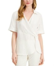 MSRP $70 Alfani Collared Surplice Blouse Natural Size 2XL (STAINED) - £11.07 GBP