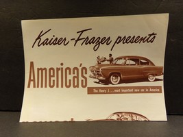 Kaiser-Frazer Presents America&#39;s Newest Cars Henry J Kaiser Frazer 1951  - $67.48