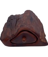 Trinket Box Rustic Solid Wood Tree Trunk1 Drawer Tropical Hard Wood - £56.21 GBP