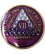 7 Year AA Medallion Purple Tri-Plate Transition Swarovski Crystal Chip VII - £15.63 GBP