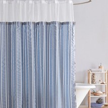 Croscill Coastal Stripe Fabric Shower Curtain 72x72&quot; Guestroom Bathroom ... - £24.77 GBP