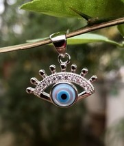 925 Silver Evil Eye Protection Pendant Amulet Nazariya Mother of Pearl J... - £14.69 GBP