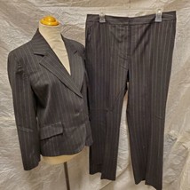 Josephine Chaus Women&#39;s Black Pinstripe Blazer Size 10 and Pants Size 14 - £54.43 GBP