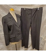 Josephine Chaus Women&#39;s Black Pinstripe Blazer Size 10 and Pants Size 14 - £54.48 GBP