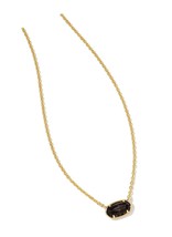 Kendra Scott Grayson Stone Pendant Necklace Gold Black Cats - $183.07