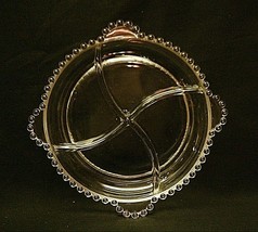 Candlewick Clear by Imperial Glass Ohio 9-1/2&quot; 4 Part Relish Dish w Beaded Rim - £23.70 GBP