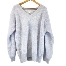 Sweet Lovely Plus Size 1XL Chunky Eyelash Fuzzy Sweater V-Neck Periwinkle  - £19.19 GBP