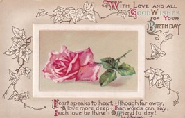 With Love and all Good Wishes for Your Birthday Rose Postcard D18 - $2.99