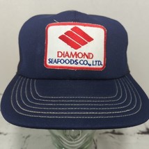 Diamond Seafoods Patch Vintage Trucker Snapback Hat Adjustable Ball Cap - £31.27 GBP