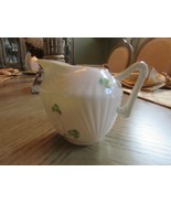 BELLEEK IRELAND HARP SHAMROCK CREAMER 3.5&quot; WITH STICKER BLUE 8TH MARK - $21.73