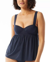 Michael Kors Baby Doll Tankini Swim Top Navy Blue Size Small $118 - Nwt - £28.76 GBP