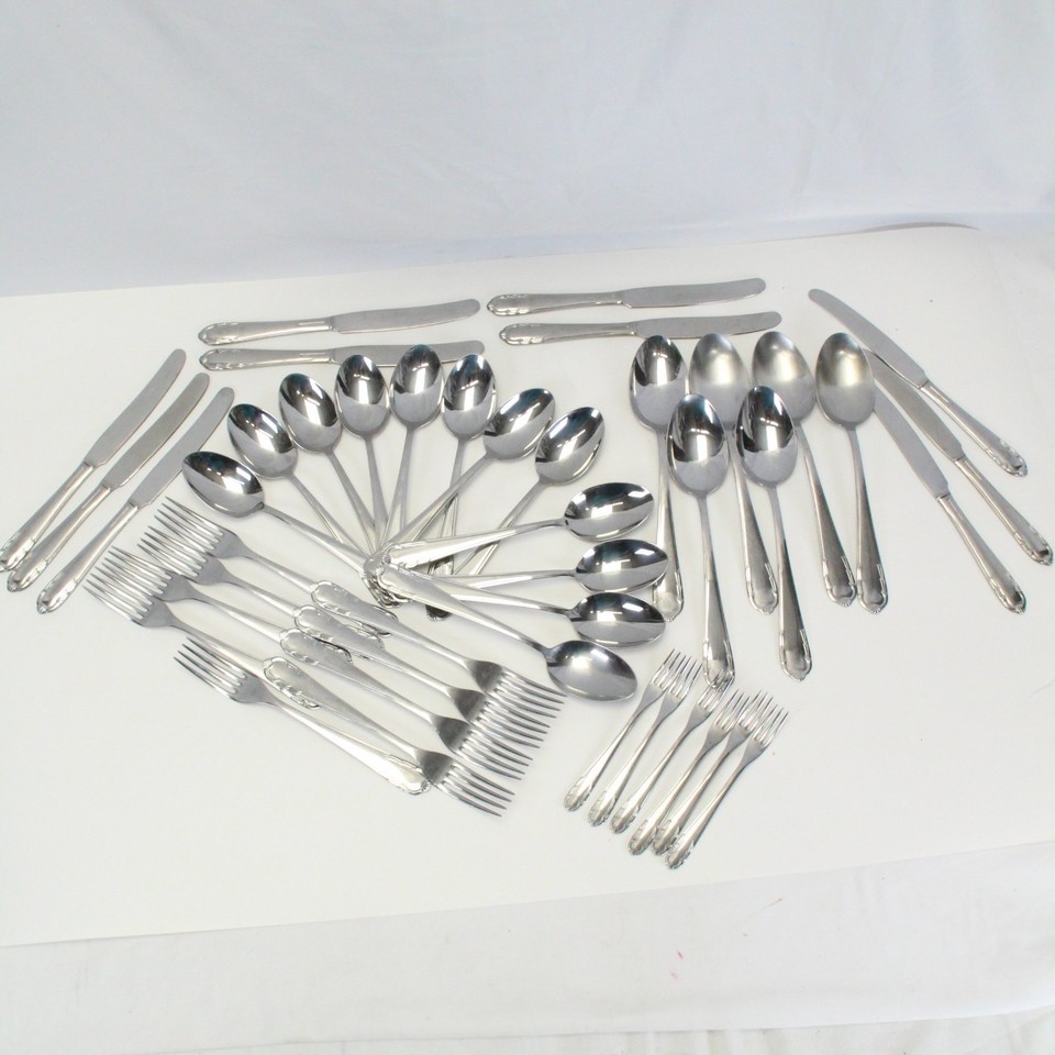 Gense Sweden Unknown Pattern Stainless Flatware Set 44 Pieces - $48.99