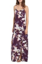 Material Girl Womens Love Fire Gauze Floral Maxi Dress, Purple Garden Size Large - £32.97 GBP