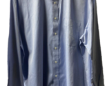 Lands End Pinpoint Oxford Men 18.5  35  Dress Shirt Button Up Solid Blue... - $13.44