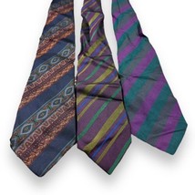 Vtg Lot Of 3 Fendi Roma Diagonal Stripe Silk Neckties Ties Hand Made in ... - £36.66 GBP
