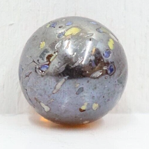 Translucent Brown with Blue Yellow White Flakes Glitterbomb 5/8in Target Marble - £21.36 GBP