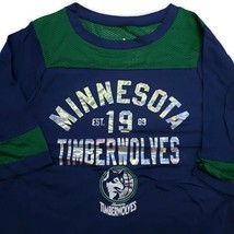 NBA Minnesota Timberwolves Kickoff T-Shirt Womens Size L 3/4 Sleeve Touch Royal - £11.12 GBP