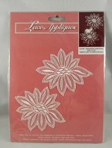 Lace Appliques Flower Heads Sewing Motif Daisy-like White Set of 2 - £4.04 GBP