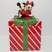 Mickey &amp; Minnie Mouse Disney Store Cookie Jar Christmas Gift Present Can... - $79.19