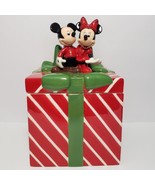 Mickey &amp; Minnie Mouse Disney Store Cookie Jar Christmas Gift Present Can... - $79.19