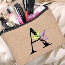 Floral Letter Print Women Cosmetic Bag Bridesmaid Makeup Bag Handbag Storage Pou - £17.24 GBP