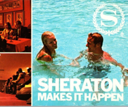 Vintage c1970s Sheraton Hotels Motor Inns Multi View Unposted Panorama Postcard - £7.44 GBP