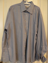 Joseph Abboud Mens Dress Shirt Long Sleeve Blue &amp; White Stripe Sz 18 1/2 Cuffs  - £18.68 GBP