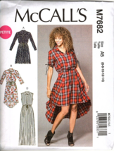 McCall&#39;s M7682 Misses 6 to 14 Easy Button Front Dress Uncut Sewing Pattern - £11.91 GBP