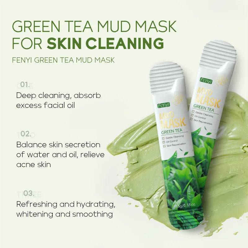 7PCS Green Tea Mud Mask Deep Cleansing B Control Moisturizing Facial Mask Reduce - $25.00