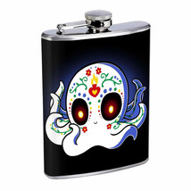 Day Of The Dead Ghost Em1 Flask 8oz Stainless Steel Hip Drinking Whiskey - £11.83 GBP