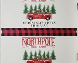 Set of 2 Same Plastic Placemats,12&quot;x16&quot;RED TRUCK W/CHRISTMAS TREES,NORTH... - $12.86