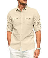 Men&#39;s Plus Size Button Down Collared Neck Long Sleeve Shirt - $36.49