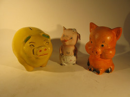 Estate Lot Of Three Vintage Piggy Banks - £15.92 GBP
