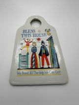 Vintage Funny Bless This House ceramic Cheese grader wall hanging NB1 - $181.09 MXN