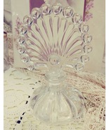Vintage Clear glass Perfume bottle with Candlewick Fan stopper - £23.59 GBP