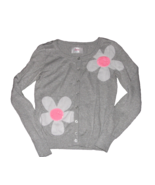 Girl&#39;s Justice Sparkly Gray Flower Lightweight Cardigan Sweater Size 16 - £6.31 GBP