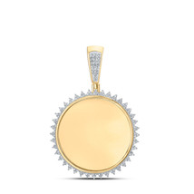 10kt Yellow Gold Mens Round Diamond Circle Charm Pendant 3/8 Cttw - £607.31 GBP