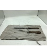Vintage Carving Set Sterling Silver Handles Hollow Unbranded Knife Fork - $68.37 CAD