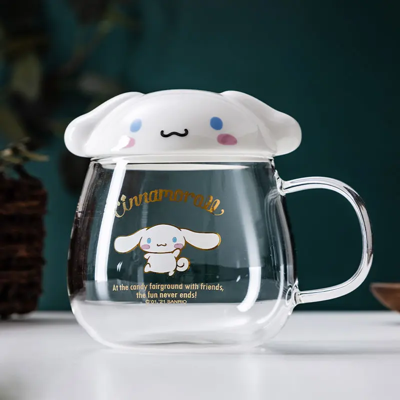 Kawaii Sanrio Pochacco Glass Mug My Melody Cinnamoroll Cartoon Cute Kuromi - £15.53 GBP