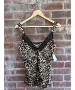 NWT Wendy Hil Women’s Leopard Animal Print 100% Silk Lace Tank Top Cami ... - $1,093.24 MXN