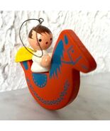 Vintage Steinbach Angel Rocking Horse Wooden Christmas Ornament Made in ... - $32.81 CAD