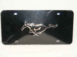 Nip Ford Mustang Stainless Steel Finished W/ Chrome Mustang Logo License Plate - £19.97 GBP