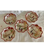5 Vintage Kutani Japan Hand Painted Geisha Girls Footed Dip Bowls - €21,24 EUR