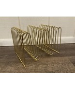 Curvy Wavy Wire Mail Letter Holder Organizer Gold Tone Metal 18 Slots - $27.26 CAD